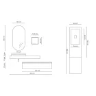 Badezimmerkomposition mit ovalem Spiegel, Waschbecken und Sockel, hergestellt in Italien – Palom Viadurini