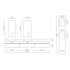 Doppelte Badezimmerkomposition mit rechteckigem Spiegel und Waschbecken, hergestellt in Italien – Palom Viadurini