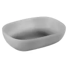 Graue Badezimmerkomposition mit Spiegel, Teakholzschrank und Zubehör - Patryk Viadurini