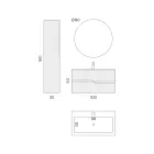 Badezimmerkomposition aus Rio-Cannettato-Eiche, hergestellt in Italien – Afrodite Viadurini