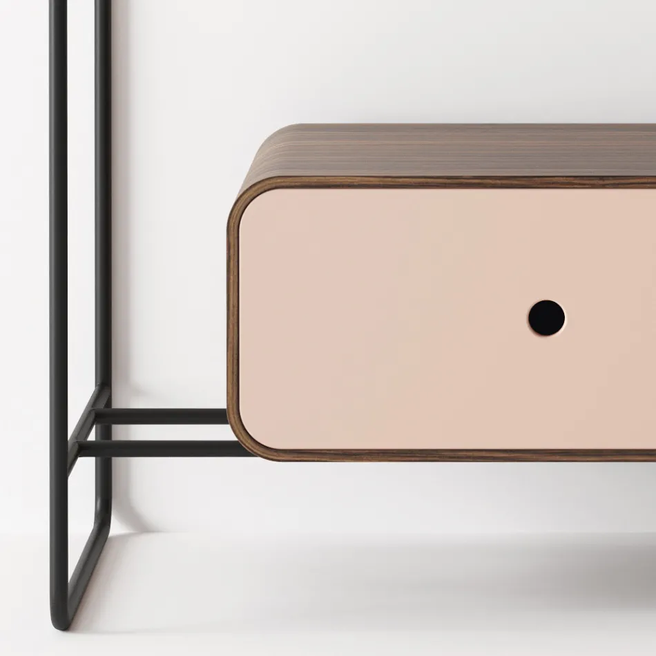 Badezimmer-Komposition Waschbecken aus Keramik und Spiegel Made in Italy - Chantal Viadurini