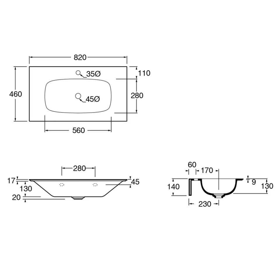 Badezimmer-Komposition Waschbecken aus Keramik und Spiegel Made in Italy - Chantal Viadurini