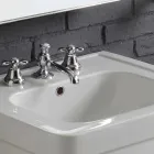 Badezimmerkomposition mit Waschbecken auf Säule aus weißer Keramik Ania Viadurini