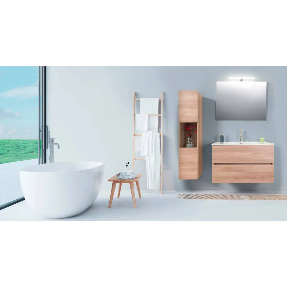 Abgehängte Komposition in Melamin Hell Olmo - Becky Viadurini