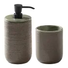 Grüne Badezimmerkomposition mit kratzfestem Schrank und Zubehör - Patryk Viadurini