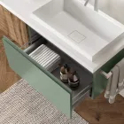 Badezimmerkomposition in Salbeigrün und Cannettato-Eiche, hergestellt in Italien – Uranus Viadurini