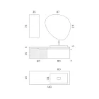 Badezimmerkomposition in Salbeigrün und Cannettato-Eiche, hergestellt in Italien – Uranus Viadurini