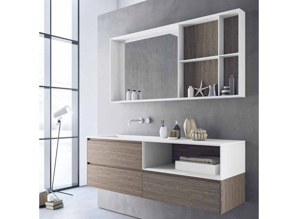Badezimmermöbel Zusammensetzung, modernes und hängendes Design Made in Italy - Callisi8 Viadurini
