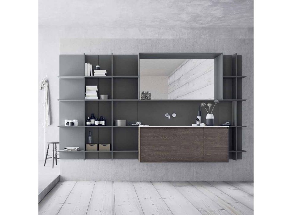 Hängende und moderne Badezimmermöbel Zusammensetzung, Design Möbel - Callisi12 Viadurini