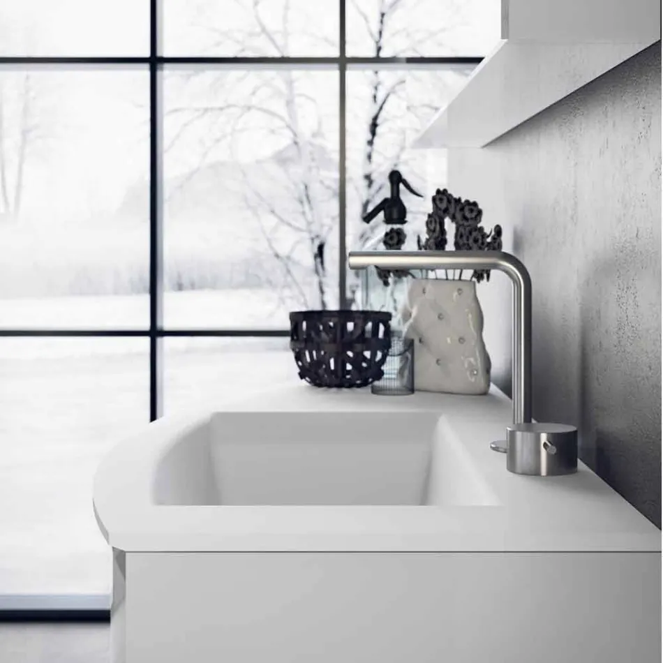 Moderne und hängende Badezimmerzusammensetzung Made in Italy Design - Callisi7 Viadurini