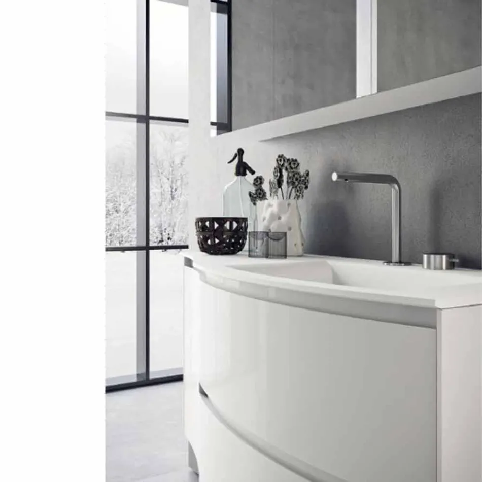 Moderne und hängende Badezimmerzusammensetzung Made in Italy Design - Callisi7 Viadurini