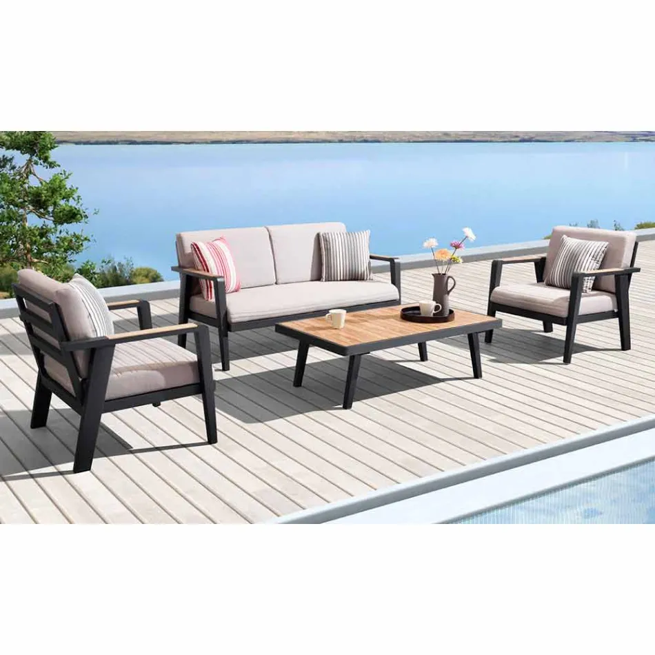 Garden Composition 2-Sitzer-Sofa, 2 Sessel und Couchtisch - Moira Viadurini