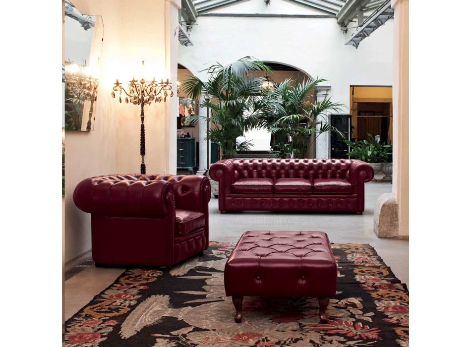 Wohnzimmerkomposition mit Sofa, Sessel und Bank Made in Italy - Spassoso Viadurini