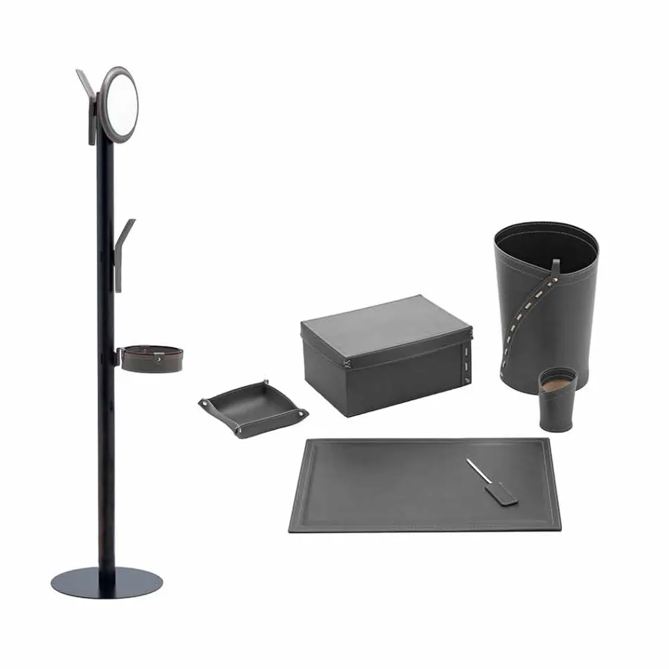 Modernes Design Büro Komposition aus Leder Made in Italy - Andrea Viadurini