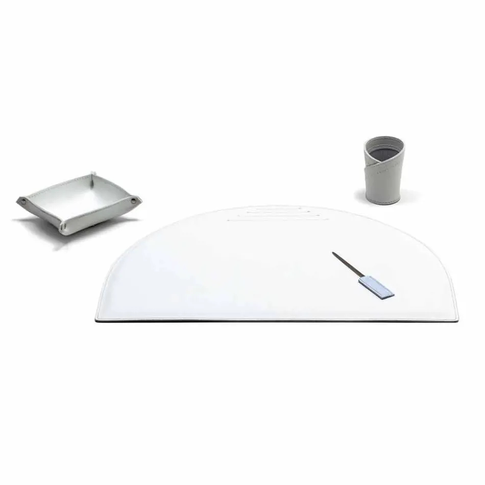 Moderne Regenerated Leather Office Komposition Made in Italy - Meduna Viadurini