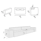 Zusammensetzung aus 1 Sofa, 1 Armlehne und 1 Halbinsel - Bizarre Viadurini
