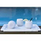 Zusammensetzung von 2 Gläsern aus weißem Carrara-Marmor Made in Italy - Dolla Viadurini