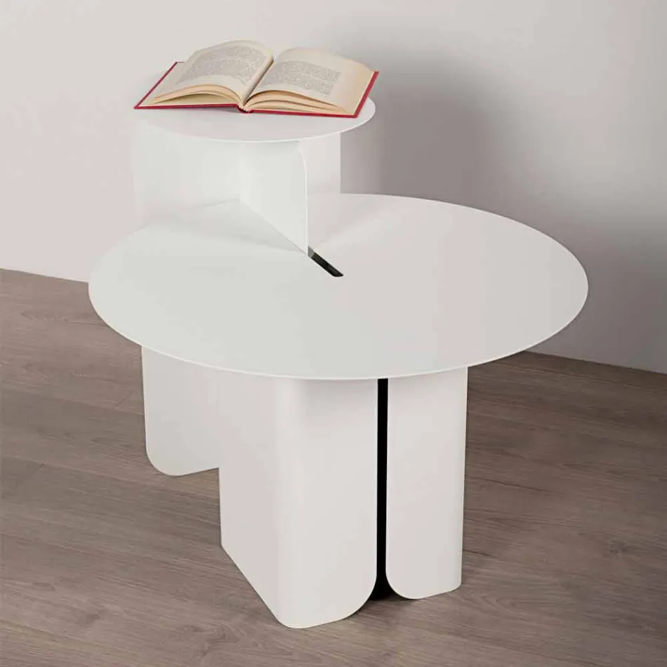 Zusammensetzung von 2 modernen Couchtischen aus Stahl Made in Italy - Pappel Viadurini