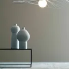 Zusammensetzung von 2 dekorativen Vasen aus dekorierter Keramik - Lampedusa Viadurini