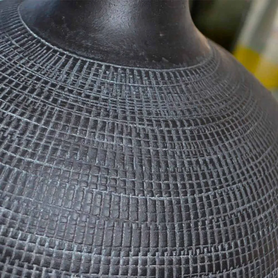 Zusammensetzung von 2 dekorativen Vasen aus dekorierter Keramik - Lampedusa Viadurini