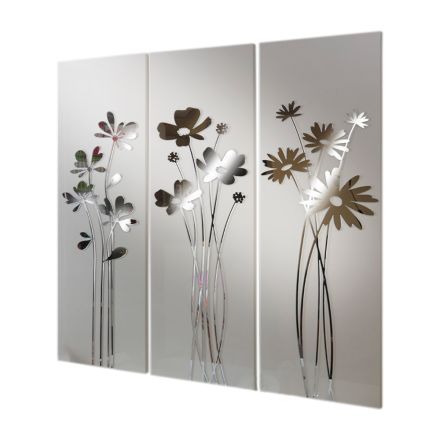Komposition aus 3 Tafeln mit Darstellung von 3 Blumensträußen, hergestellt in Italien – Colleen Viadurini