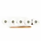 Zusammensetzung von 3 Kerzenhaltern aus weißem Carrara-Marmor Made in Italy - Astol Viadurini