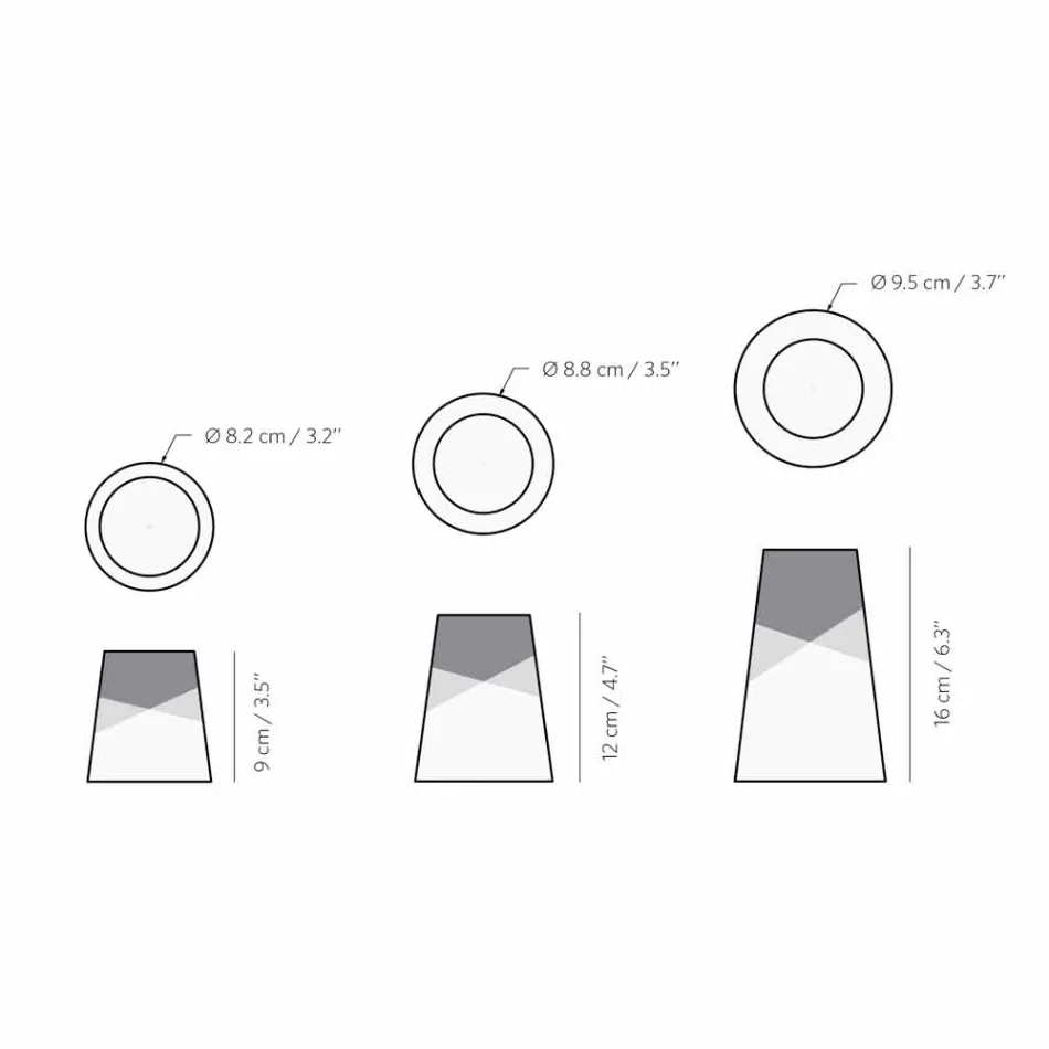 Zusammensetzung von 3 modernen Kerzenhaltern aus massivem Kiefernholz - Weiß Viadurini