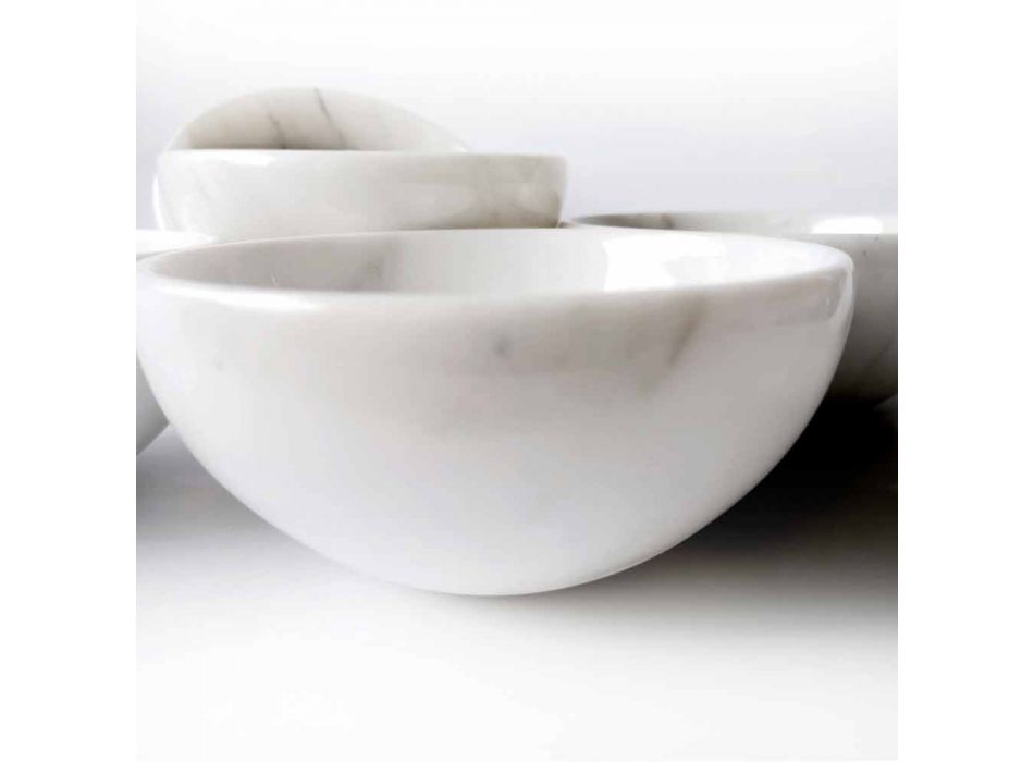 Zusammensetzung von 4 Schalen aus weißem Carrara-Marmor Made in Italy - Cremina Viadurini