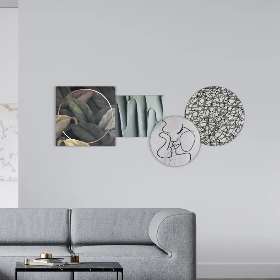 Komposition aus 4 Tafeln mit der Stilisierung des Kusses Made in Italy – Kanna Viadurini