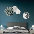 Zusammensetzung aus 4 runden Paneelen, hergestellt mit Laser, hergestellt in Italien – Maeko Viadurini