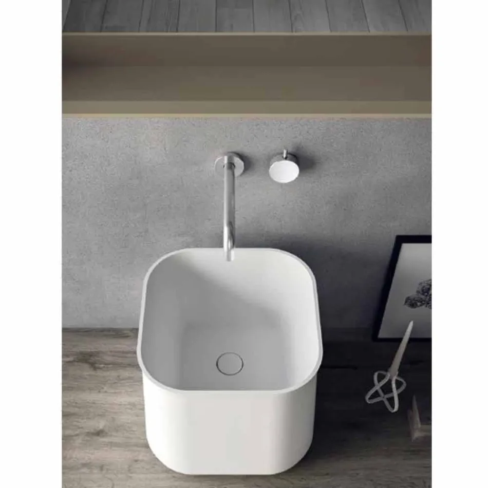 Zusammensetzung der modernen Badezimmermöbel, hängendes Design Made in Italy - Callisi6 Viadurini