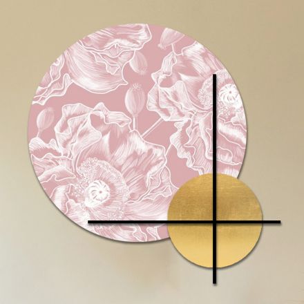 Komposition aus rosa oder grünen Holzplatten mit weißen Blumen, hergestellt in Italien – Fidschi Viadurini