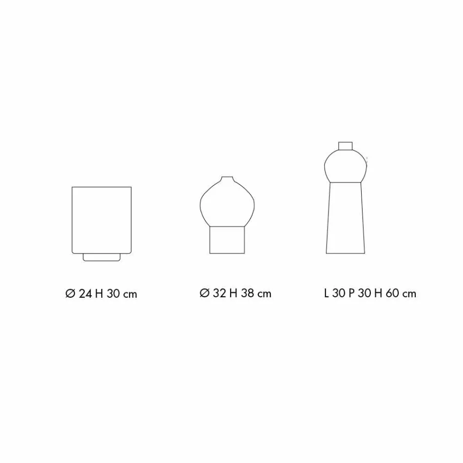 Zusammensetzung der dekorativen Vasen aus dekorierter Keramik und Rauchglas - Monile Viadurini