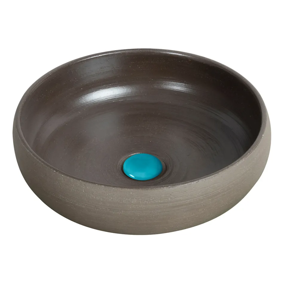 Freistehender Badezimmerschrank in blauer Farbe inklusive Zubehör - Maryse Viadurini