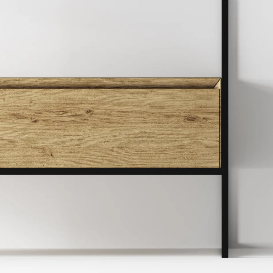 Badezimmerschrank-Komposition mit Waschbecken, Sockel und Spiegel Made in Italy - Hoscar Viadurini