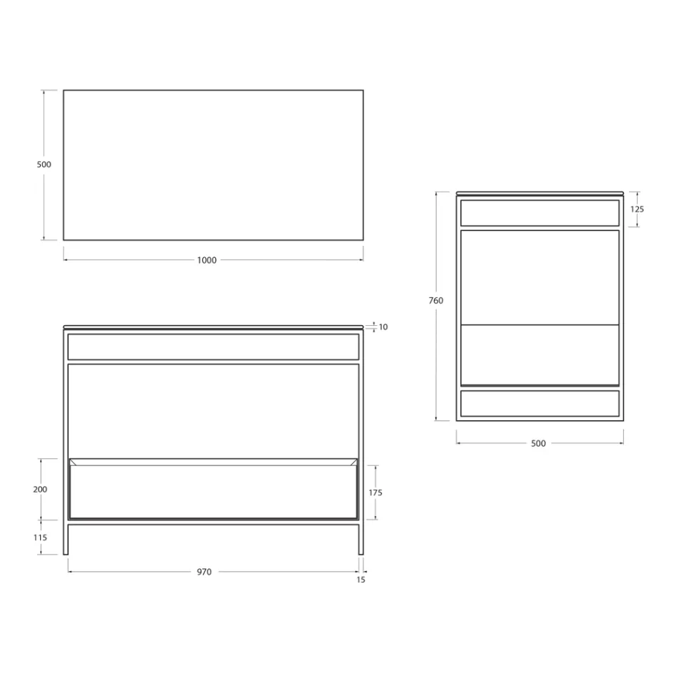 Badezimmerschrank-Komposition mit Waschbecken, Sockel und Spiegel Made in Italy - Hoscar Viadurini