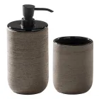 Schwarze Badezimmerschrank-Komposition komplett mit Spiegel und Zubehör - Maryse Viadurini