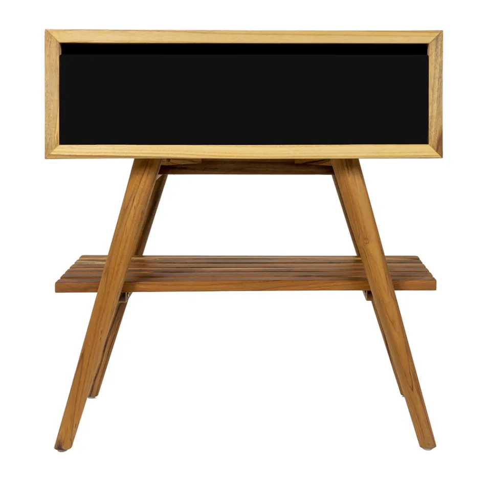 Schwarze Arbeitsplatten-Badezimmerschrank-Komposition mit mitgeliefertem Zubehör – Carolie Viadurini