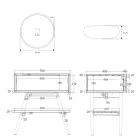 Grüne Badezimmerschrankkomposition mit Teakholzschrank und Zubehör - Carolie Viadurini