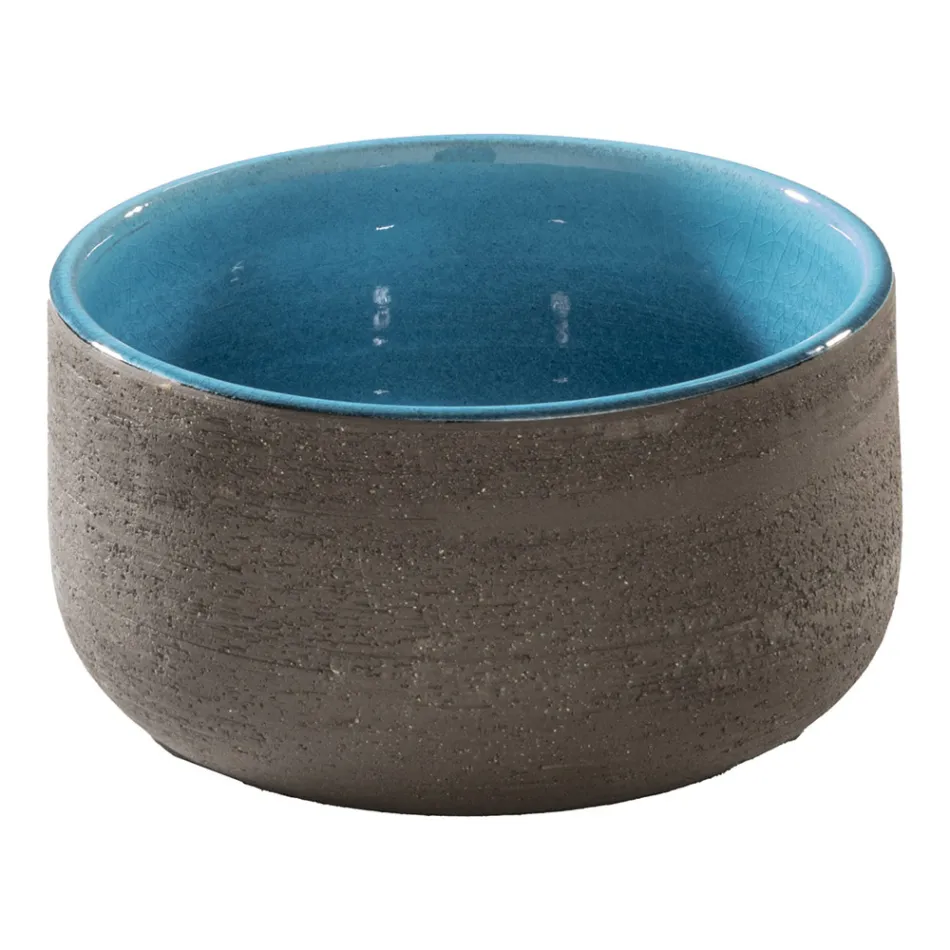 Blaue bodenstehende Badezimmermöbel-Komposition mit modernen Design-Accessoires - Patryk Viadurini