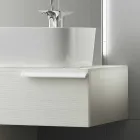 Glückliches modernes lackiertes hölzernes verschobene Badezimmermöbelzusammensetzung Viadurini