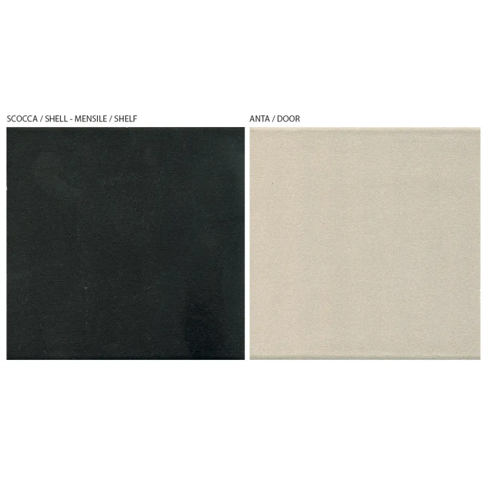 Zusammensetzung der Wohnzimmer-Wandmöbel aus MDF, hergestellt in Italien – Malene Viadurini