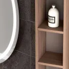 Zusammensetzung von hängenden Badezimmermöbeln im Holzdesign made Italy Genua Viadurini