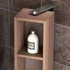 Zusammensetzung von hängenden Badezimmermöbeln im Holzdesign made Italy Genua Viadurini