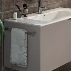 Zusammensetzung von hängenden Badezimmermöbeln im Holzdesign made Italy Genua Viadurini