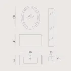 Zusammensetzung von hängenden Badezimmermöbeln im Holzdesign made Italy Genua Viadurini