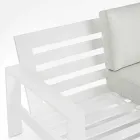 Wohnzimmerzusammensetzung im Freien in Aluminium mit Stoffkissen - Yoshi Viadurini