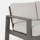 Wohnzimmerzusammensetzung im Freien in Aluminium mit Stoffkissen - Yoshi Viadurini