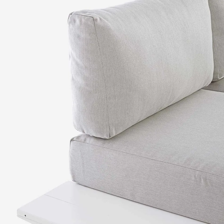 Outdoor-Wohnzimmerkomposition aus Aluminium und Stoff, Homemotion – Francine Viadurini