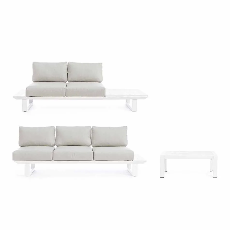 Wohnzimmerzusammensetzung im Freien aus Aluminium und Homemotion-Stoff - Francine Viadurini